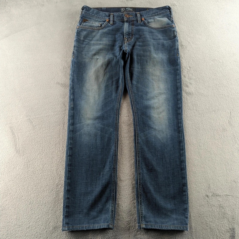 Silver Jeans Mens 33 (Fits‎ 34x30) Blue Konrad Straight Stretch EMC Denim Faded